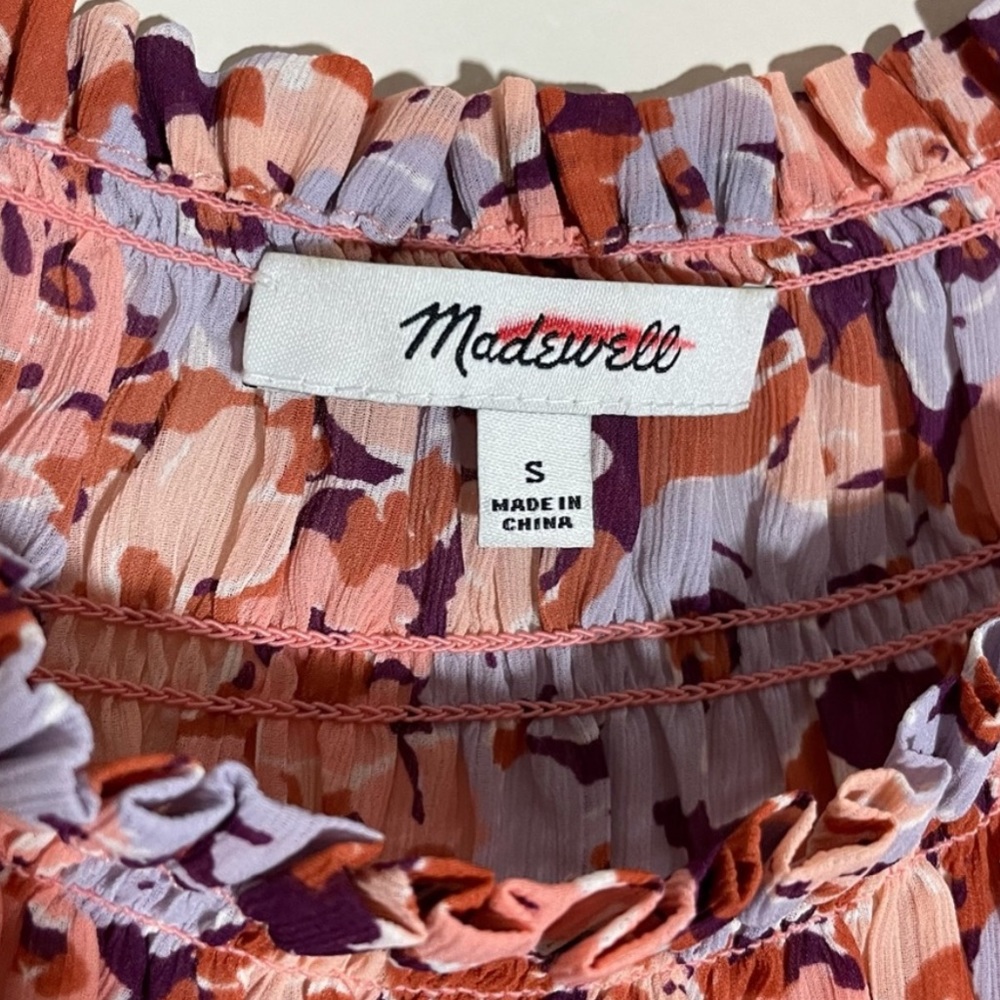 Madewell Smocked Mock Neck Top in Floral Breeze - Picture 6 of 6